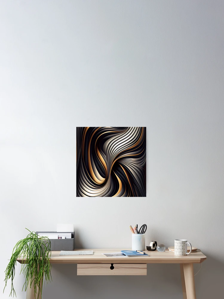 Imagen 2 de 3, Póster con la obra Flowing Soft Line Pattern Digital Painting, diseñada y vendida por CodeAndColors.