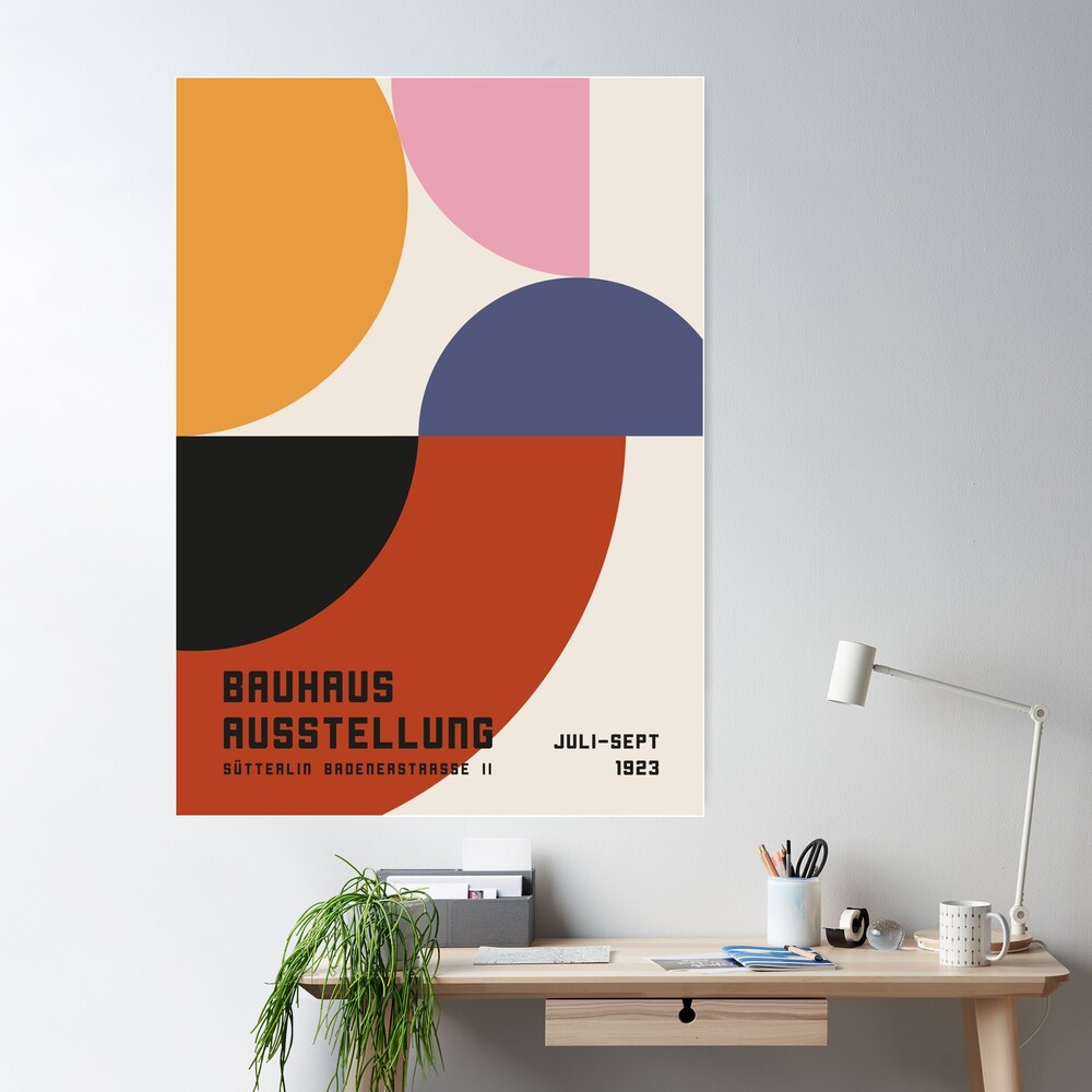 Colorful Geometric Midcentury Bauhaus Exhibition Poster 1923 Poster for  Sale by enricadenicola