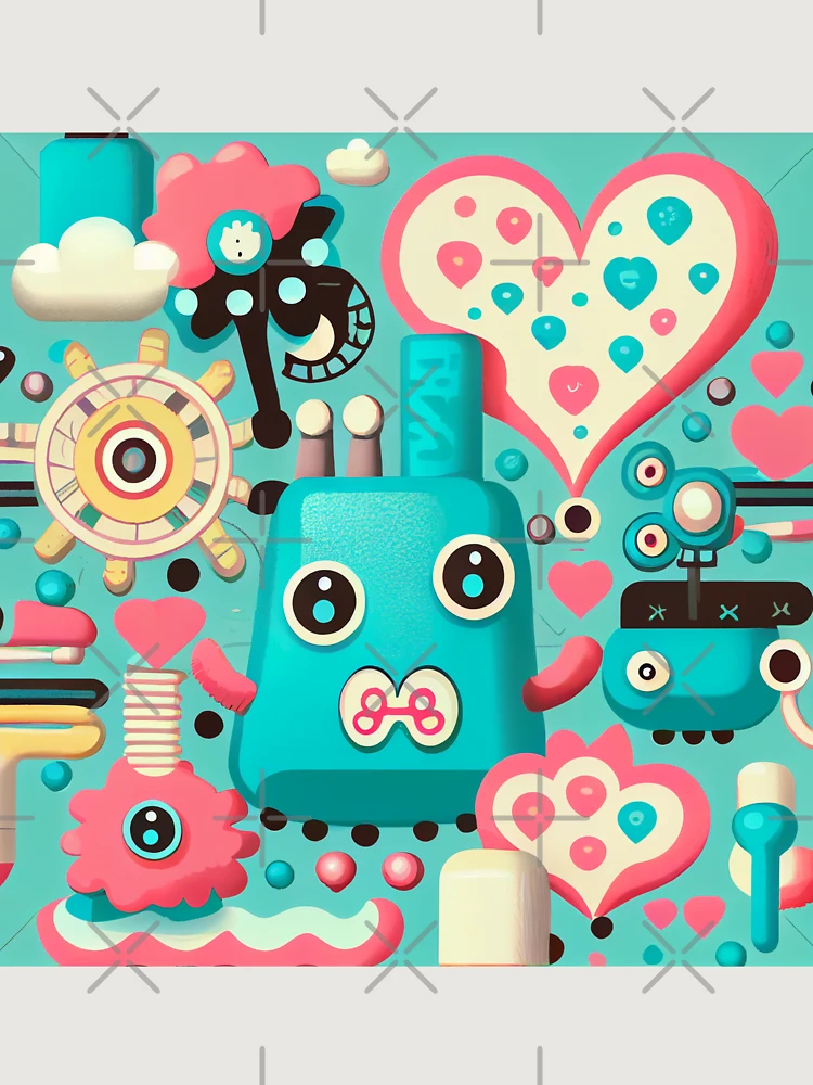 Thumbnail 6 von 6, Premium Oversized Pullover, Extreme Kawaii Fluid Industrial Pattern Digital Painting designt und verkauft von CodeAndColors.