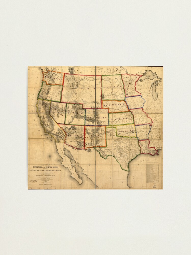 Western United States Territory Map (1858)