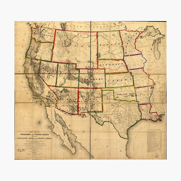 Item preview, Western United States Territory Map (1858) designed and sold by allhistory.