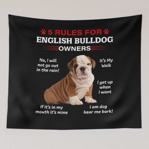 Item preview, 5 Rules For English Bulldog Owners Funny Bulldog Lover designed and sold by decentwearstore.