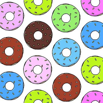 Artwork thumbnail, Multicolour Donut Pattern! by RiciPaneto