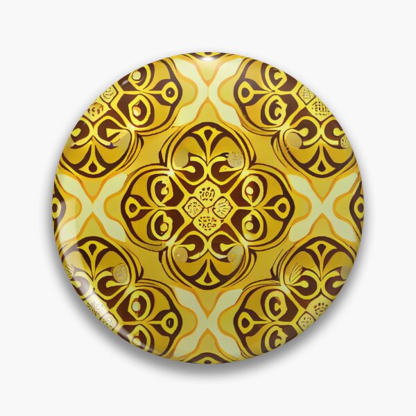 Item preview, Kawaii Luxury Yellow New Traditional Pattern Digital Painting designed and sold by CodeAndColors.