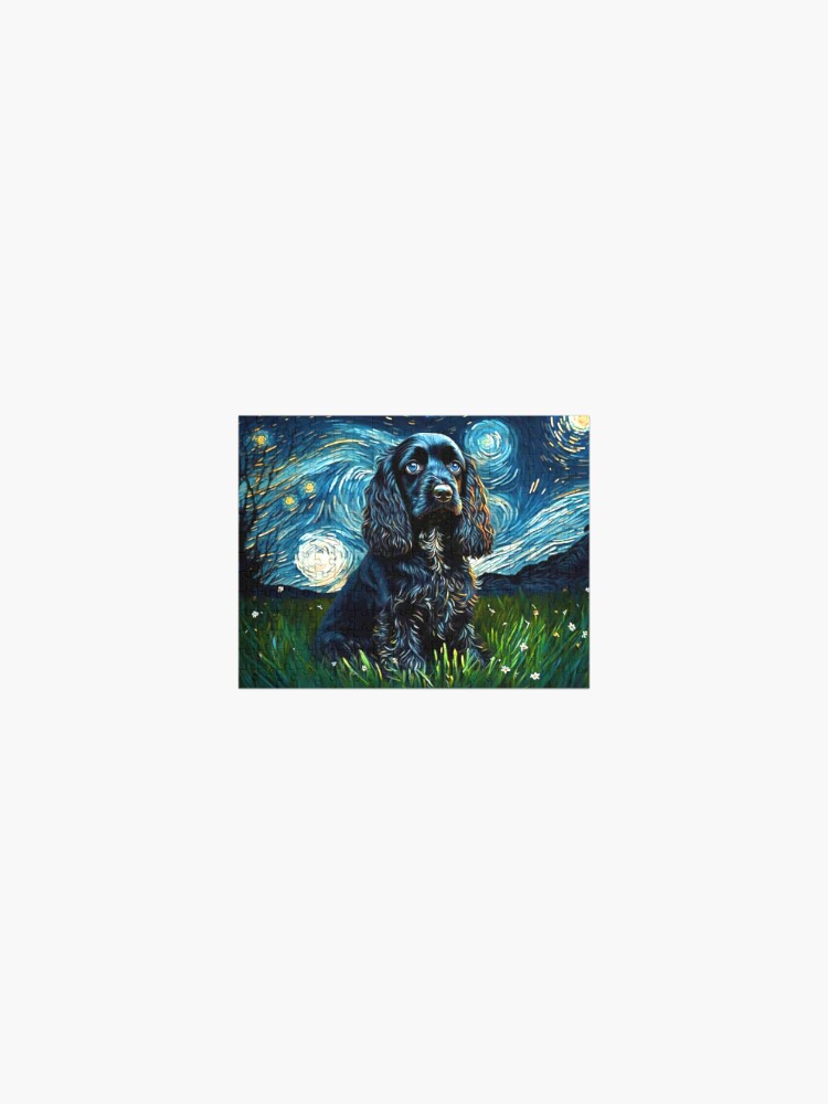 Puzzle Black German Shepherd Starry Night Dog 252 or 500 Piece