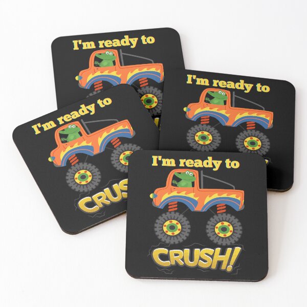 Item preview, Kids I Crush Hearts Monster Truck Toddler Boys Valentines| Kids Valentines Day Monster Truck Boys Toddler I'm ready to crush| Crocodile riding monster truck designed and sold by droolingdreams.