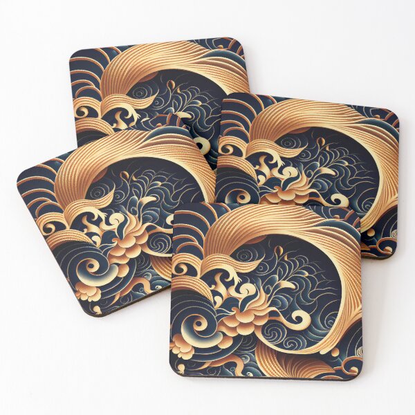 Artikelvorschau, Flowing Asian Pattern Digital Painting entworfen und verkauft von CodeAndColors.