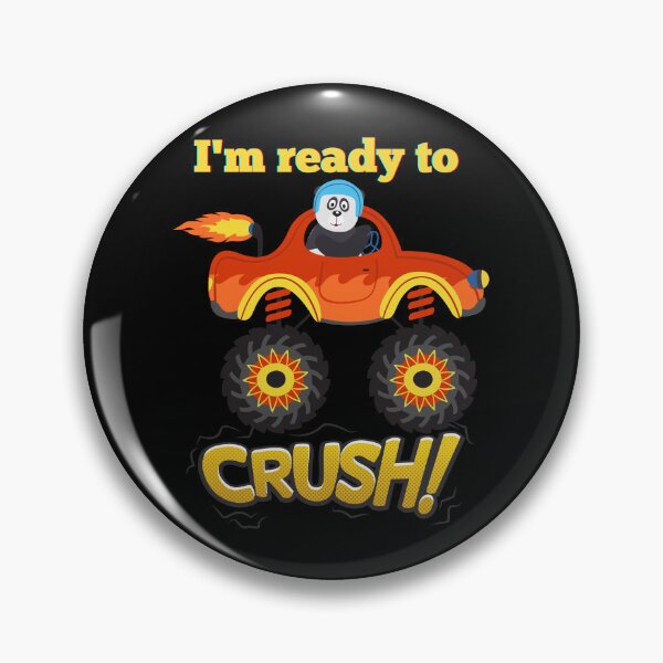 Item preview,  Kids I Crush Hearts Monster Truck Toddler Boys Valentines| Kids Valentines Day Monster Truck Boys Toddler I'm ready to crush| Panda riding monster truck designed and sold by droolingdreams.