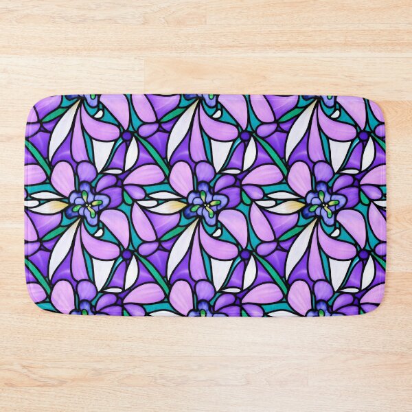 Item preview, Violet Orchid Flower Abstract Art - Stained Glass  designed and sold by Artilize.