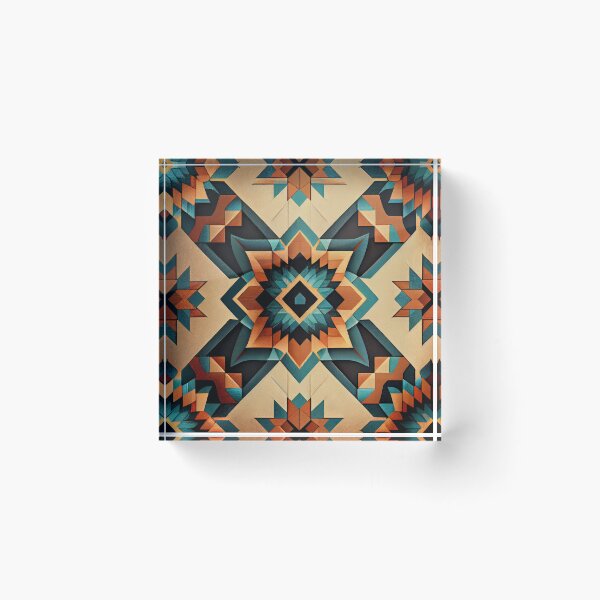 Item preview, Crafty Geometric Western Pattern Digital Painting designed and sold by CodeAndColors.