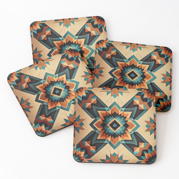 Item preview, Crafty Geometric Western Pattern Digital Painting designed and sold by CodeAndColors.