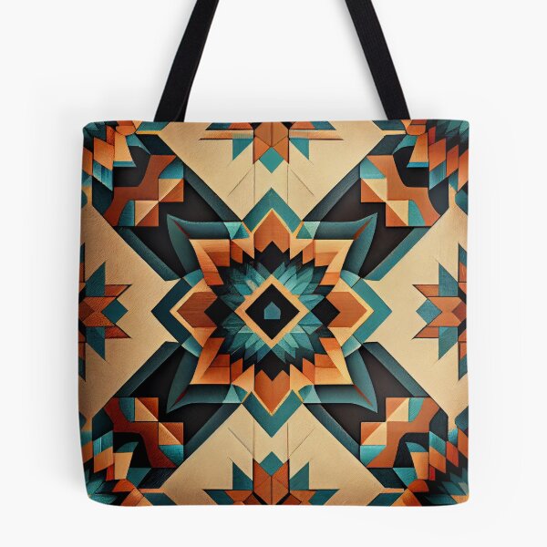 Item preview, Crafty Geometric Western Pattern Digital Painting designed and sold by CodeAndColors.