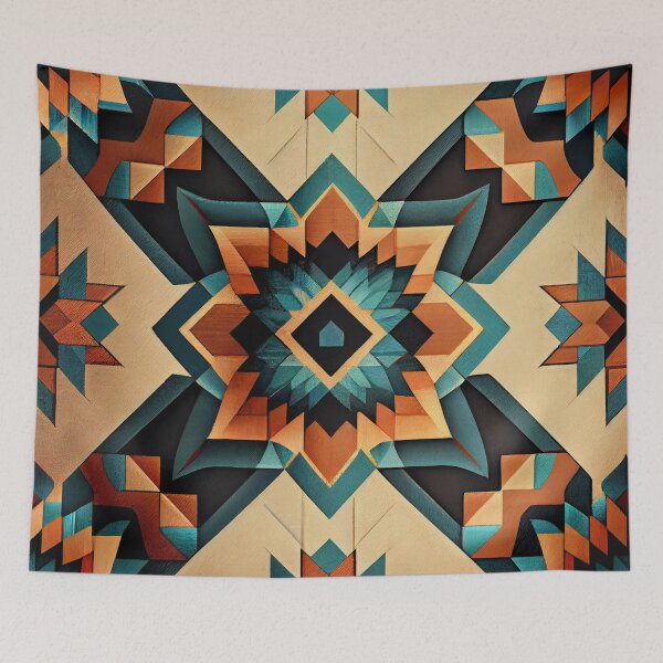 Item preview, Crafty Geometric Western Pattern Digital Painting designed and sold by CodeAndColors.