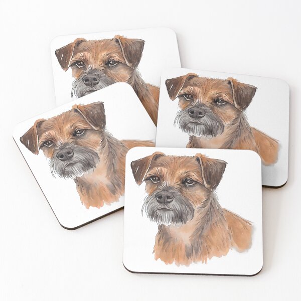 Item preview, Watercolor Painting of Border Terriers Small Dog Breed designed and sold by Nalaxation.