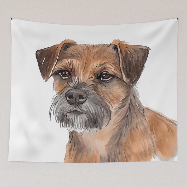 Artikelvorschau, Watercolor Painting of Border Terriers Small Dog Breed entworfen und verkauft von Nalaxation.