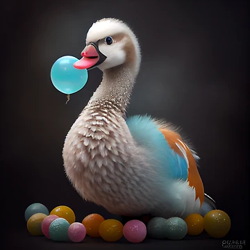 Vorschaubild zum Design Gumball Gander on a Feather Digital Painting von CodeAndColors