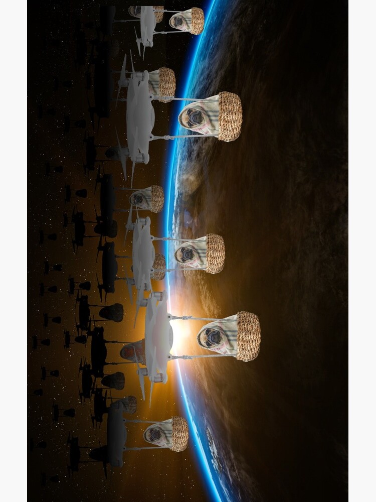 Pugvasion Alien Invasion by Drone by podartist