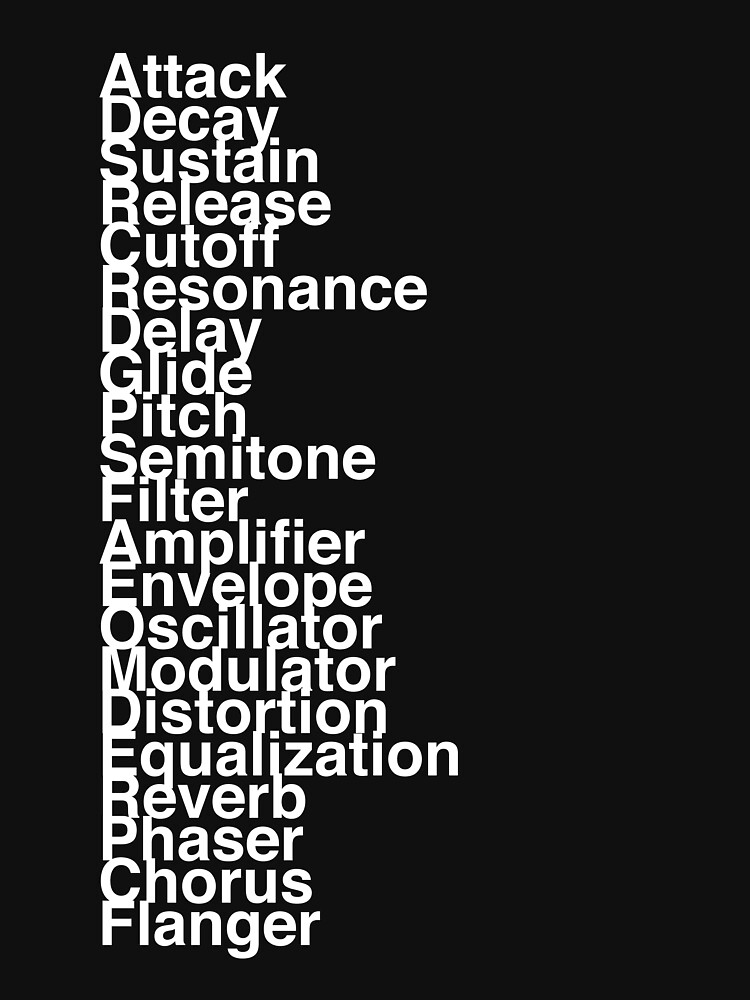 "Synthesizer Terms" Tshirt for Sale by ethandirks Redbubble synth