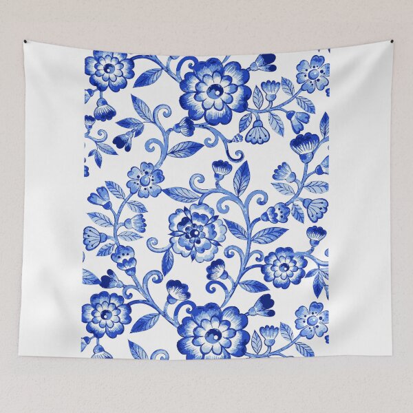 Item preview, Floral Watercolor Blue Pattern designed and sold by SunMayDown.