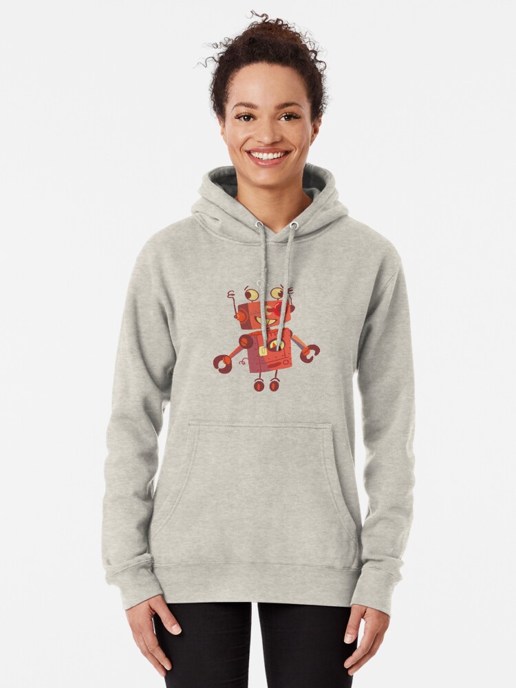 Alternate view of robot toy has dizziness Pullover Hoodie