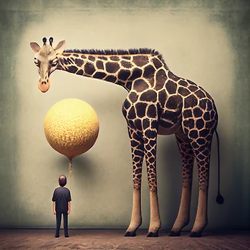 Vorschaubild zum Design A Surprising Alibi Giraffe and Rubber Digital Painting von CodeAndColors