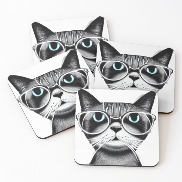 Item preview, Cool drawing of a cat with glasses designed and sold by perezp1987.