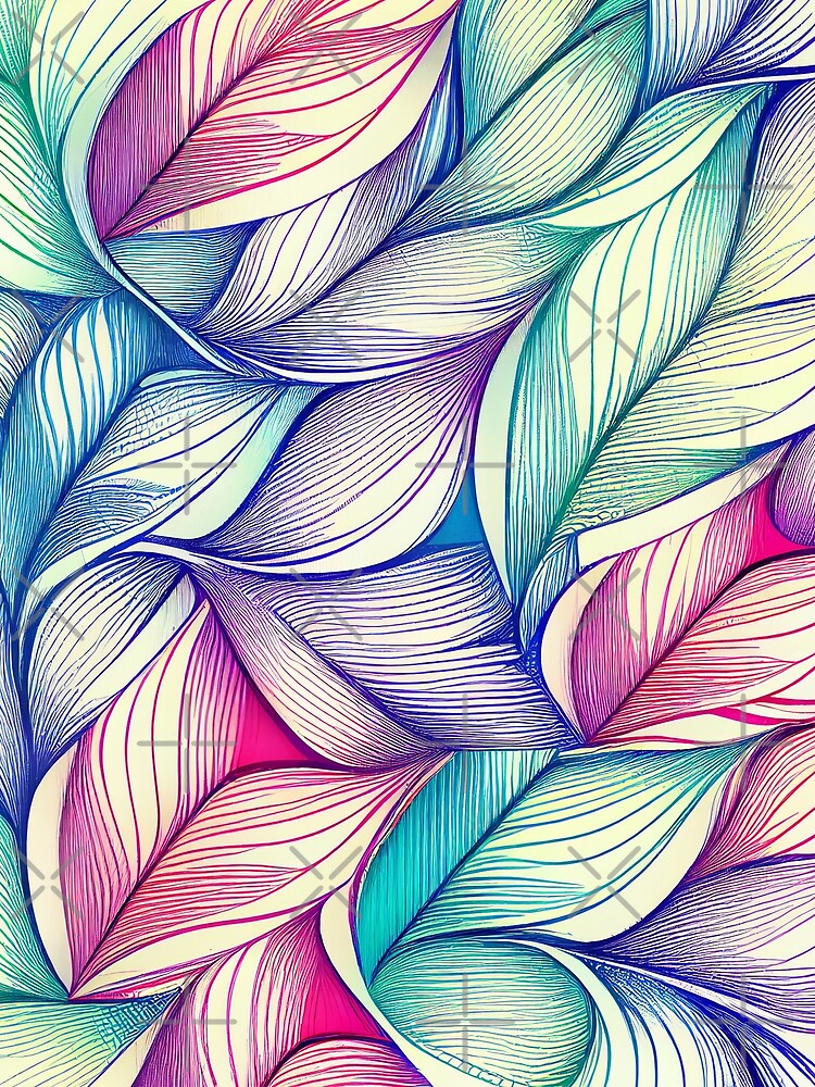 Thumbnail 3 von 3, Tuch, Vivid Mystical Sketched Minimalist Pattern Digital Painting designt und verkauft von CodeAndColors.