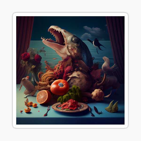 Item preview, A Surreal Feast Digital Painting designed and sold by CodeAndColors.