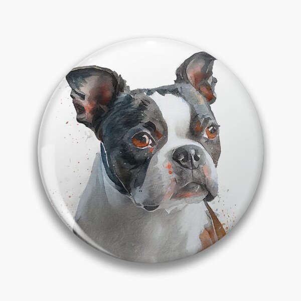 Artikelvorschau, Watercolor Painting of Boston Terrier Small Dog Breed entworfen und verkauft von Nalaxation.