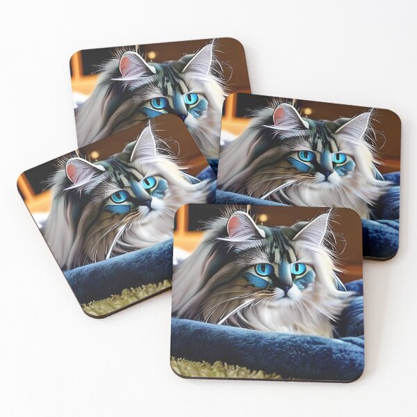 Item preview, beautiful cat with blue eyes designed and sold by NicoDesignArt.