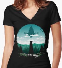 SAO Aincrad Women's Fitted V-Neck T-Shirt