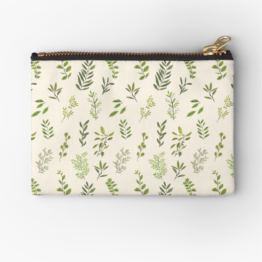 Leaf Pattern Zipper Pouch