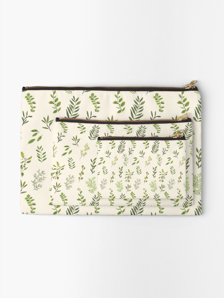 Alternate view of Leaf Pattern Zipper Pouch
