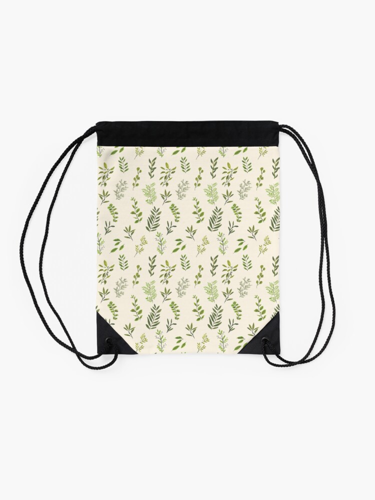 Alternate view of Leaf Pattern Drawstring Bag