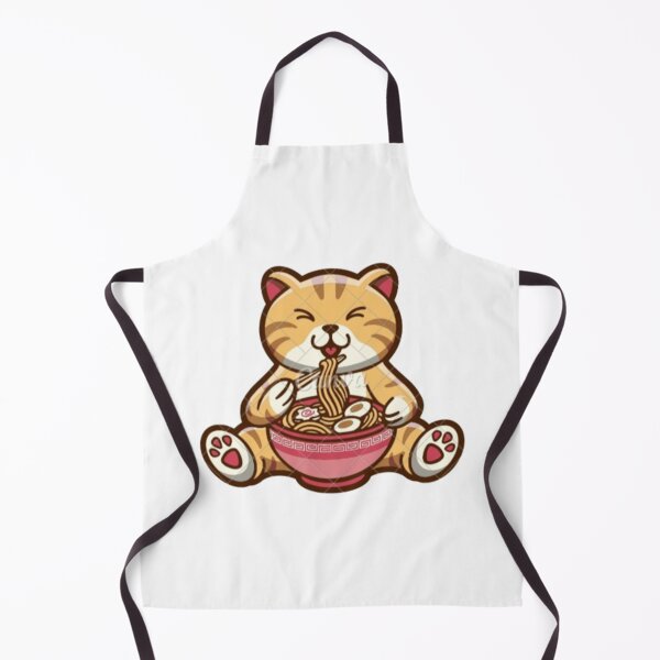 Item preview, Kawaii Cat Eating Ramen Noodles Japanese Food Anime designed and sold by MetooStore ⭐⭐⭐⭐⭐.
