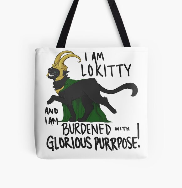 Lokitty Dark Lettering Full Quote All Over Print Tote Bag