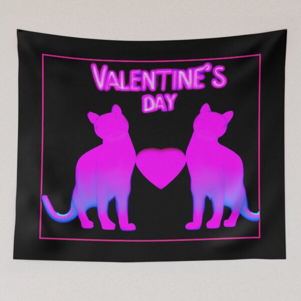 Item preview,  "My Cat is My Valentine: A Neon Celebration of Feline Love" designed and sold by Custom Crest.