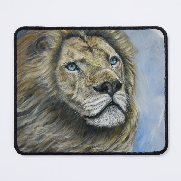 Item preview, Lion on blue background designed and sold by Debbie’s Sketchbook.