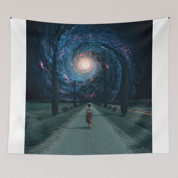 Item preview, Woman Walking Towards the Galaxy designed and sold by DreamCollagee.