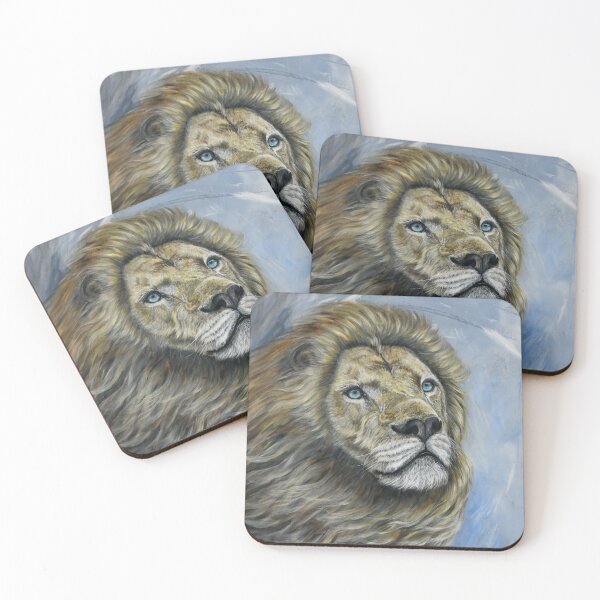 Item preview, Lion on blue background designed and sold by Debbie’s Sketchbook.
