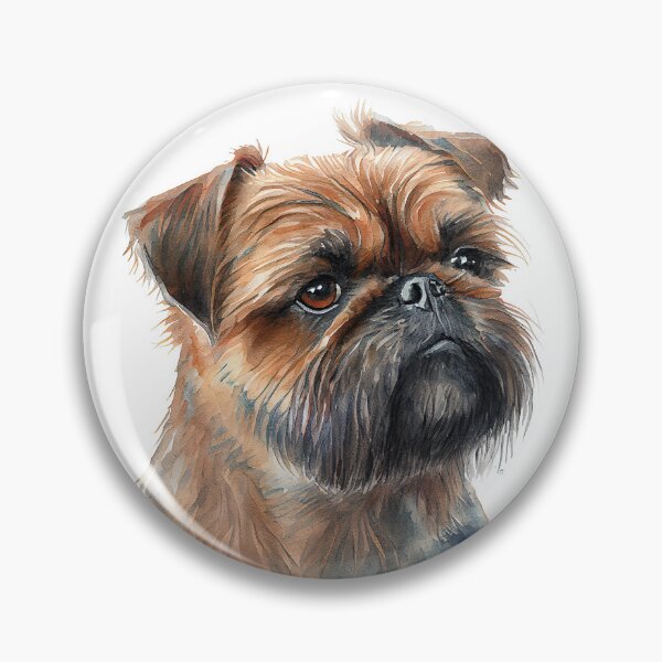 Artikelvorschau, Watercolor Painting of Brussels Griffon Small Dog Breed entworfen und verkauft von Nalaxation.