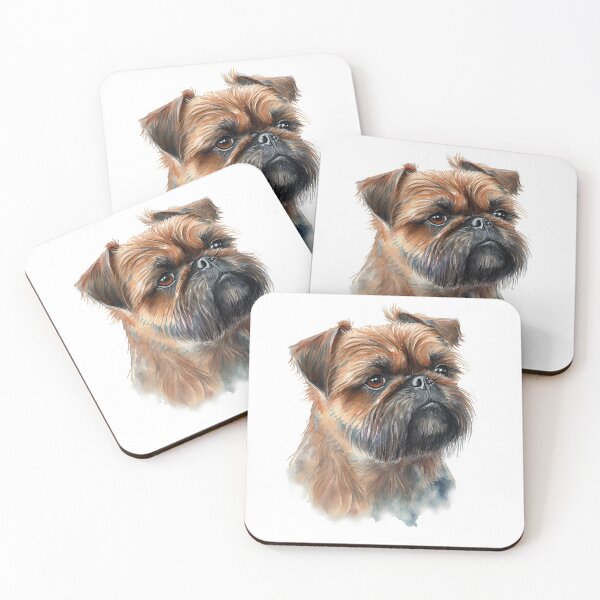 Item preview, Watercolor Painting of Brussels Griffon Small Dog Breed designed and sold by Nalaxation.