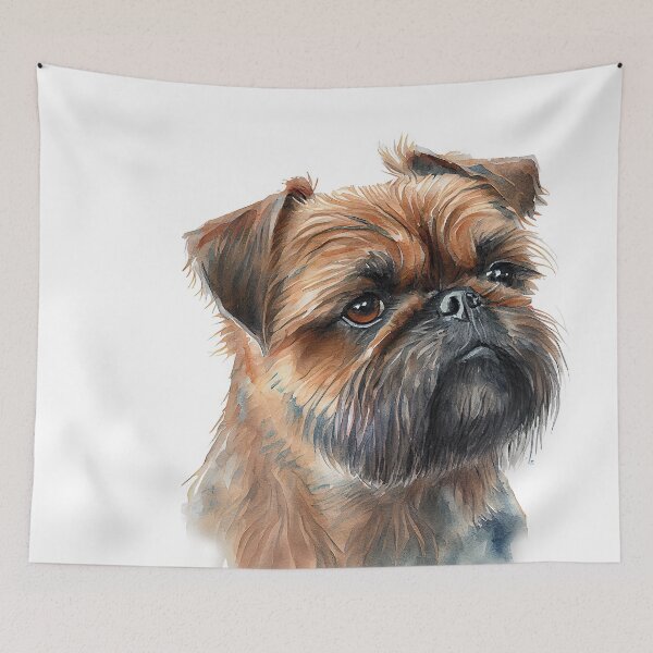 Artikelvorschau, Watercolor Painting of Brussels Griffon Small Dog Breed entworfen und verkauft von Nalaxation.