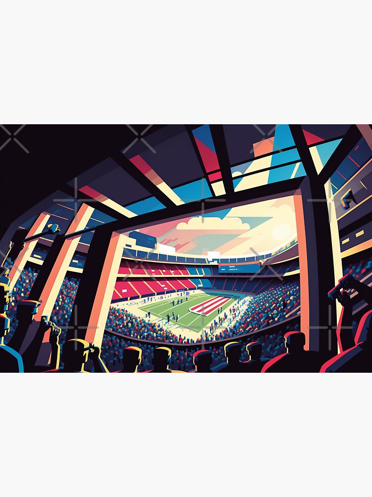 Thumbnail 3 of 3, Sticker, Colorful Soccer Stadium designed and sold by AI-nspiration.