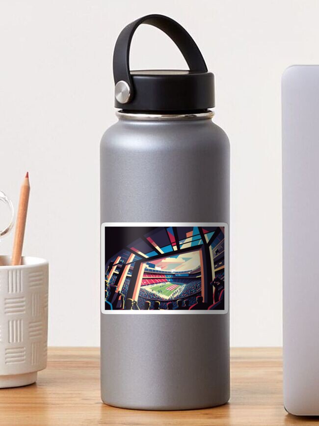 Thumbnail 1 of 3, Sticker, Colorful Soccer Stadium designed and sold by AI-nspiration.