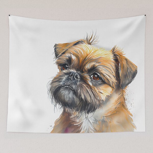Artikelvorschau, Watercolor Painting of Brussels Griffon 2 Small Dog Breed entworfen und verkauft von Nalaxation.