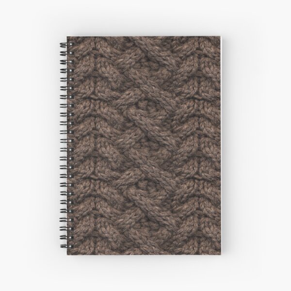 Brown Haka Cable Knit Spiral Notebook