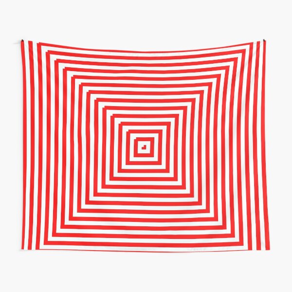 Nested concentric red squares Tapestry