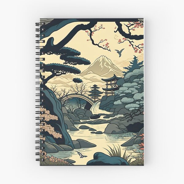 Item preview, Japanese Garden Inspired By Ukiyo-e And Katsushika Hokusai designed and sold by Styrman.