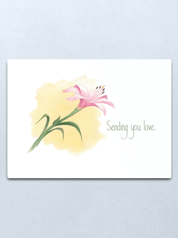 Alternate view of The Last Lily to Bloom (with text) Metal Print